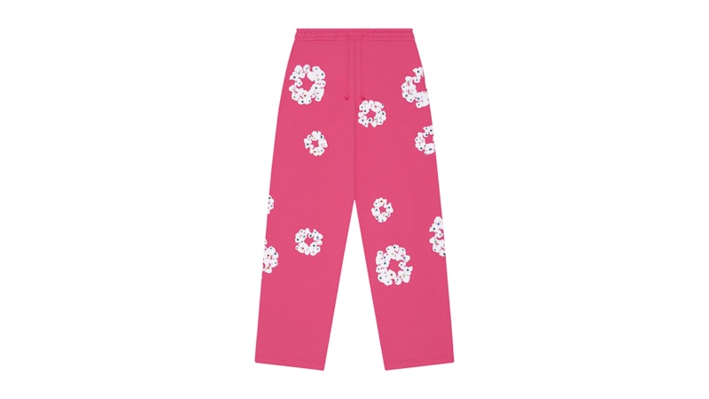 Denim Tears Rhinestone Cotton Wreath Sweatpants Pink
