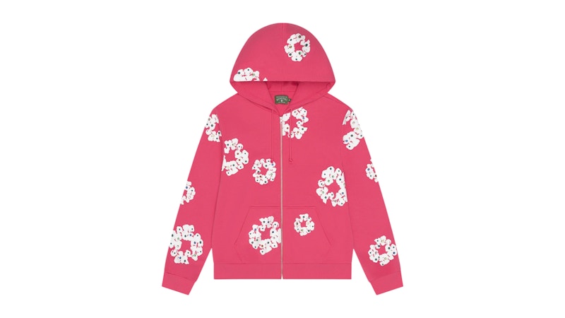 Denim Tears Rhinestone Cotton Wreath Zip Hoodie Pink メンズ - FW25