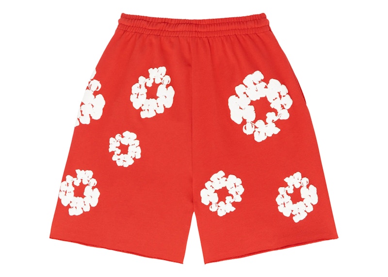 Denim Tears The Cotton Wreath Shorts Red Men's - FW23 - US