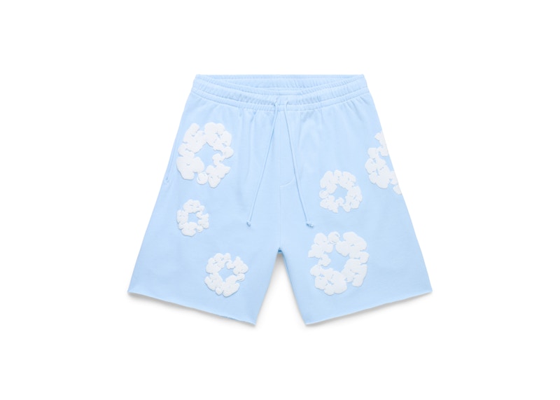 Denim Tears The Cotton Wreath Sweatshorts Powder Blue Men's - SS25