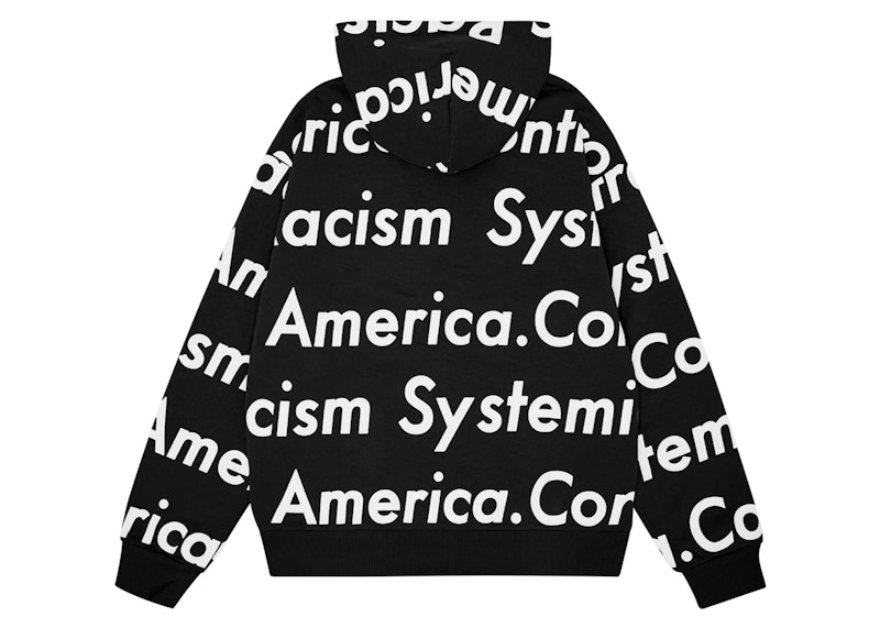 Denim Tears x Arthur Raja Systemic Racism Controls America Zip Up Hoodie Black