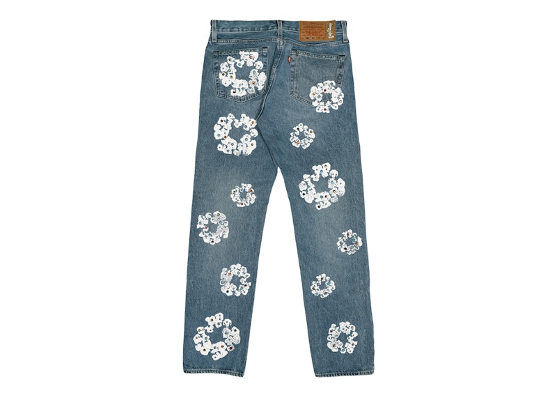 Denim Tears x Levi's 501 Cotton Rhinestone Wreath Jeans Indigo