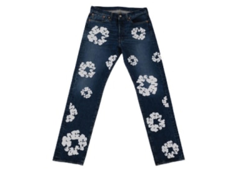 Denim Tears x Levi's 501 Cotton Rhinestone Wreath Jeans Indigo