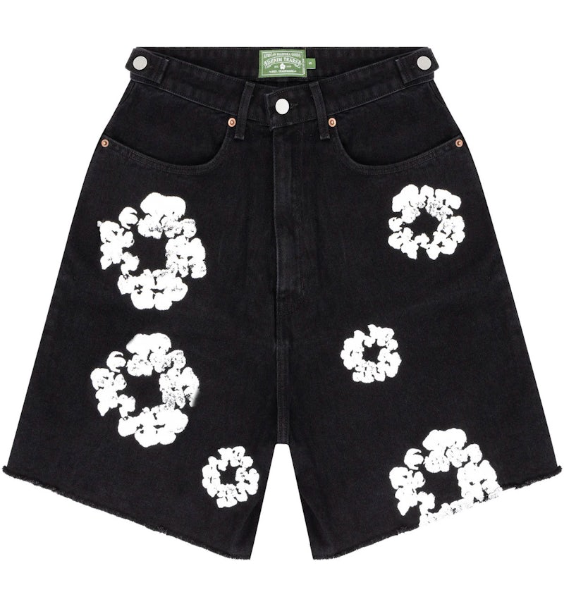 Denim Tears The Cotton Wreath Jean Short Black Men's FW23 US