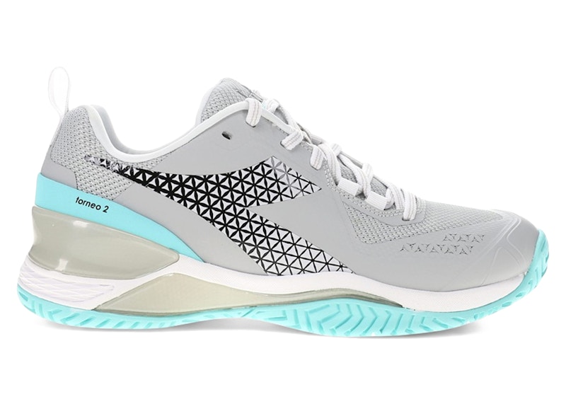 Pre-owned Diadora Blushield Torneo 2 Ag Silver (women's) Sneakers In Silver Dd/black/aruba Blue