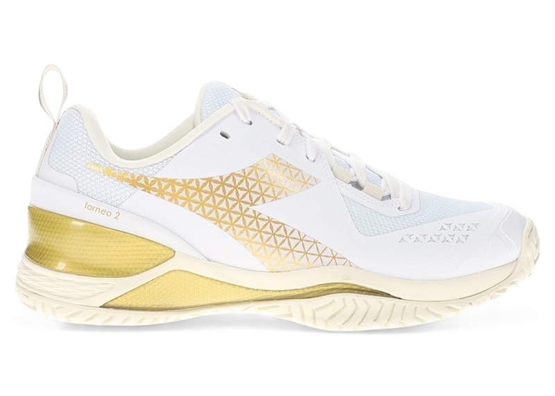 DIADORA Pre-owned Blushield Torneo 2 Ag (women's) Sneakers In White/gold In Multi