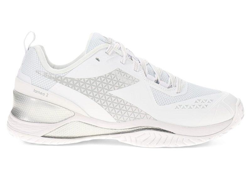 Pre-owned Diadora Blushield Torneo 2 Ag Silver (women's) Sneakers In White