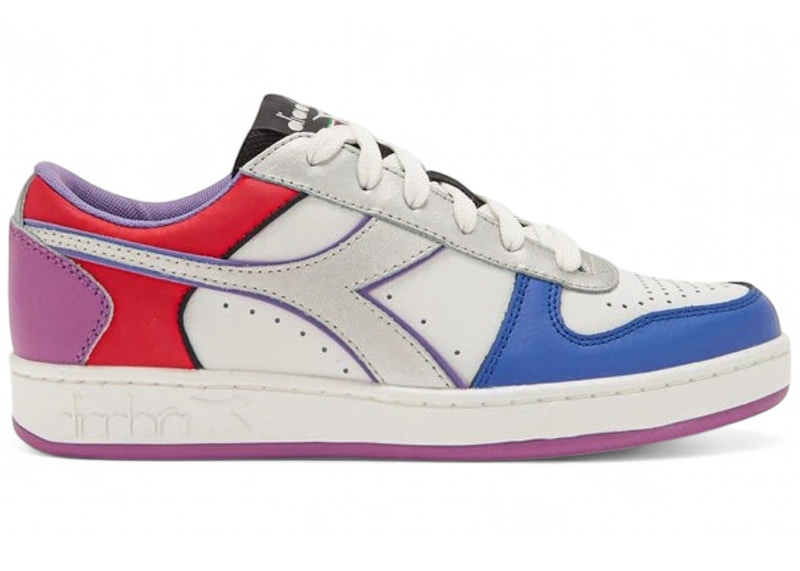 Pre-owned Diadora Magic Basket Low Galaxy Blue (women's) Sneakers In White/silver/pink In Multi