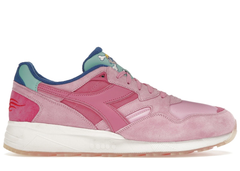 Pre-owned Diadora Men's  N9002 Iuter Spectrum Pirati Giro Sneakers In Pink/blue