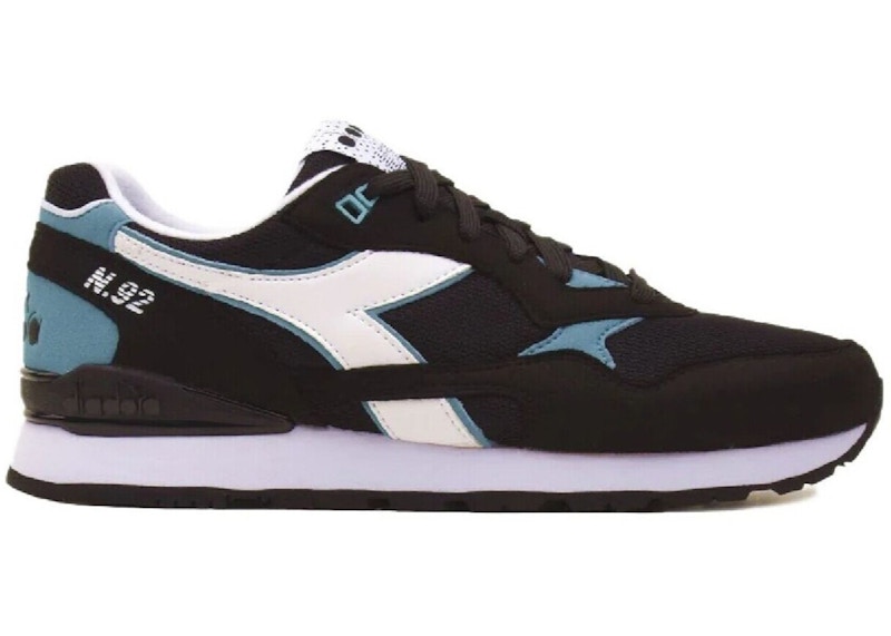 Pre-owned Diadora Men's N.92 Sneakers In Black/dusty Blue/white