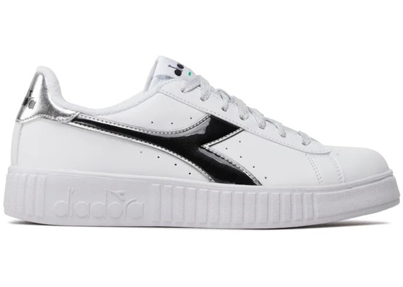 Pre-owned Diadora Step P (women's) Sneakers In White/black/silver In Multi
