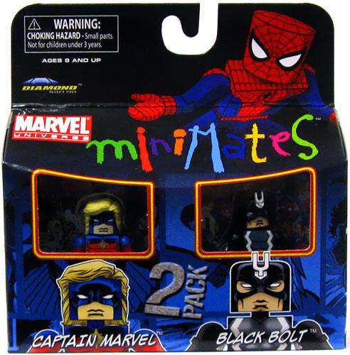 Diamond Select Toys Marvel Minimates Series 31 Black Bolt & Captain Marvel  Minifigure (2-Pack)