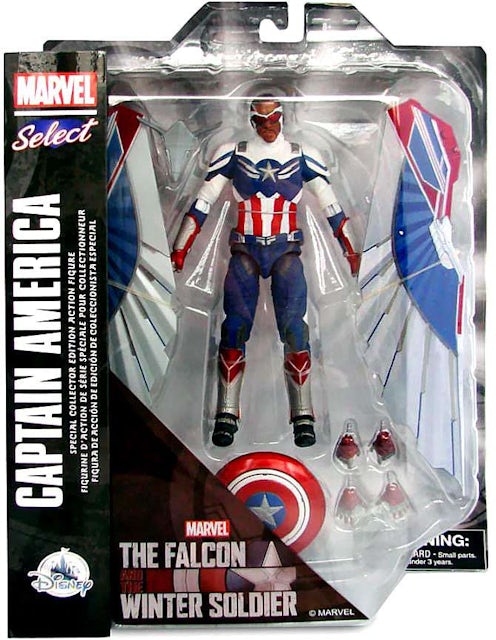 Diamond Select Toys Marvel Select Captain America Sam Wilson, Collector  Edition, Disney Plus Disney Store Exclusive Action Figure - US