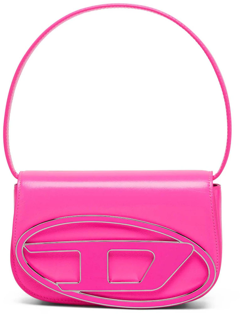 Diesel 1DR Shoulder Bag Pink Fluo in Cow Leather with Silver-tone - US