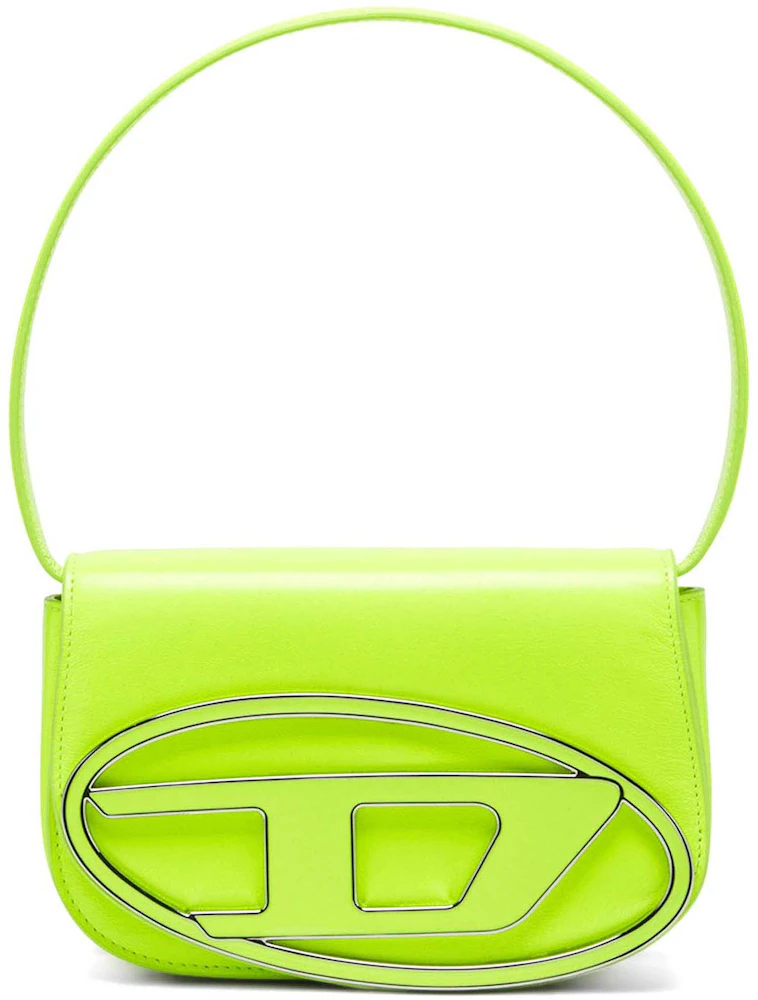 Diesel 1DR Shoulder Bag Yellow Fluo in Cow Leather with Silver-tone - US