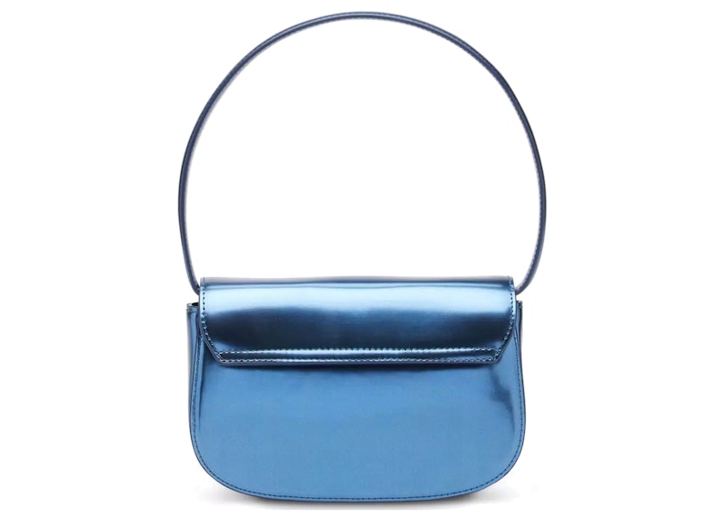 Diesel 1DR Shoulder Bag Mirrored Leather Blue in Mirrored Leather with