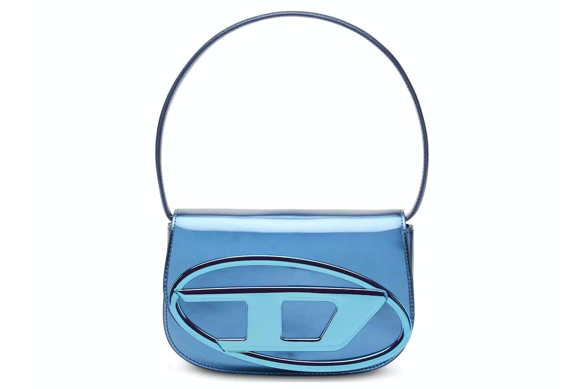 Pre-owned Diesel 1dr Shoulder Bag Mirrored Leather Blue