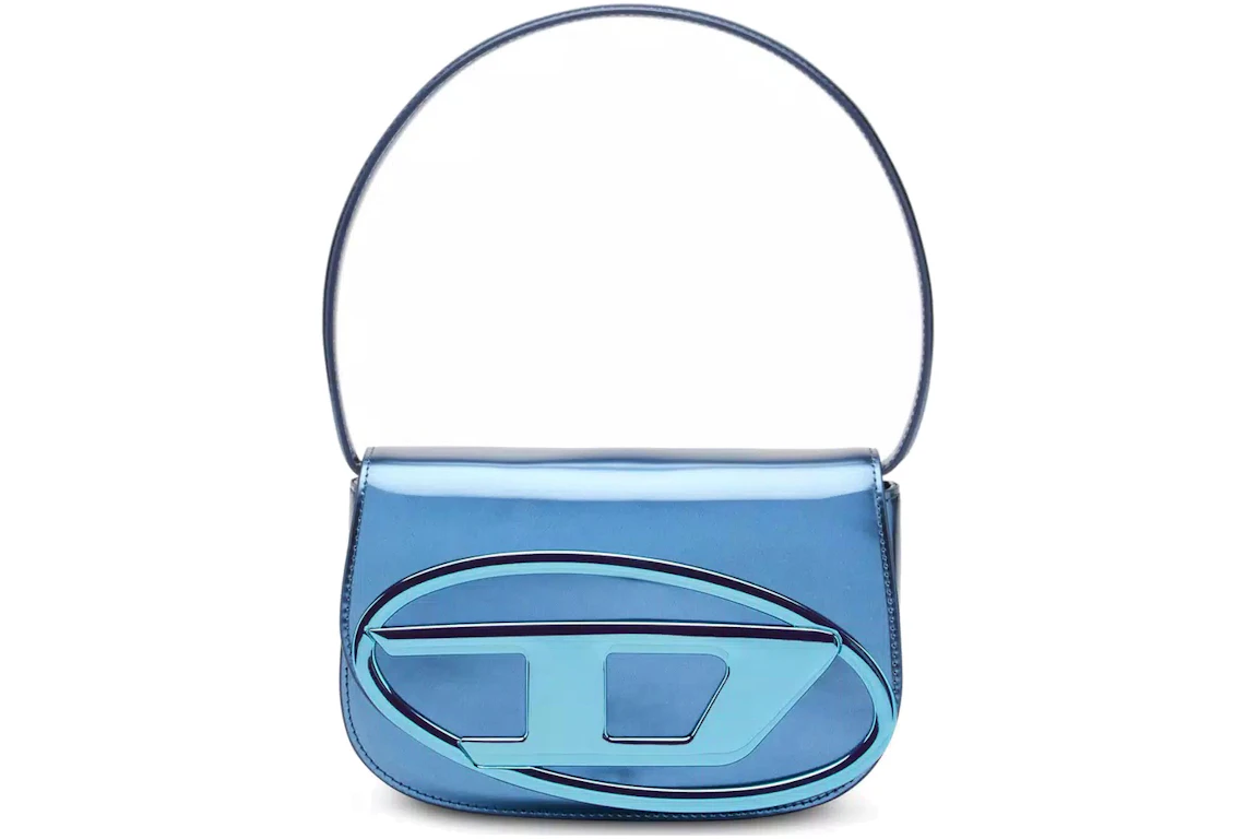 Diesel 1DR Shoulder Bag Mirrored Leather Blue