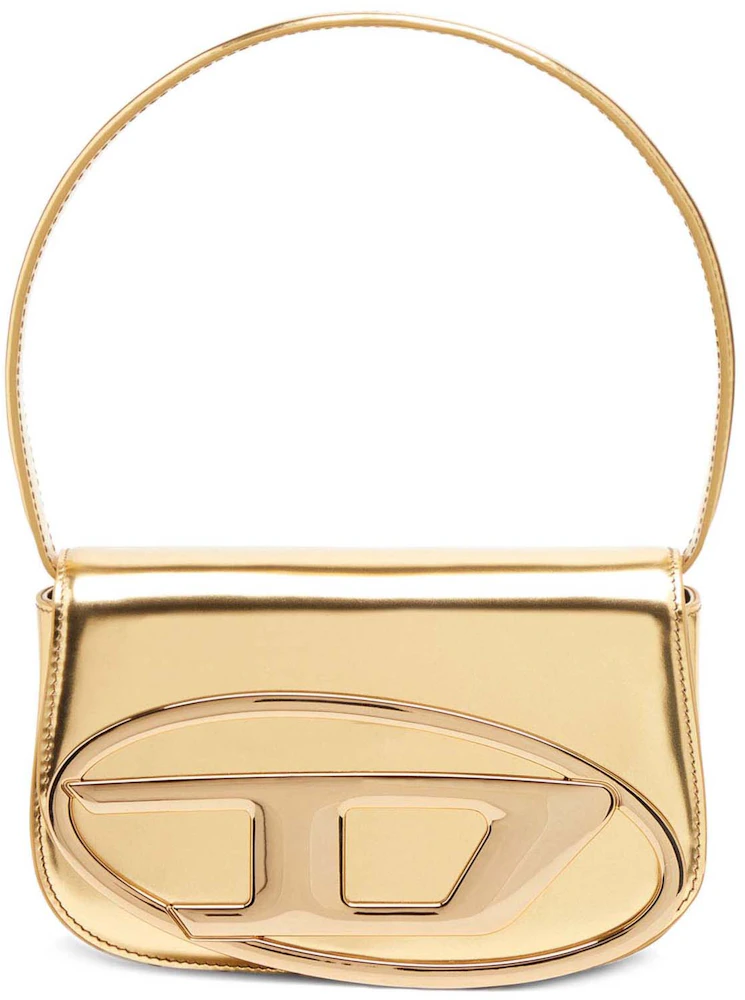 Diesel 1DR Shoulder Bag Mirrored Leather Gold in Cow Leather with Gold ...