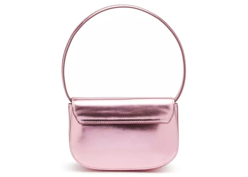Diesel 1DR Shoulder Bag Mirrored Leather Pink in Mirrored Leather with