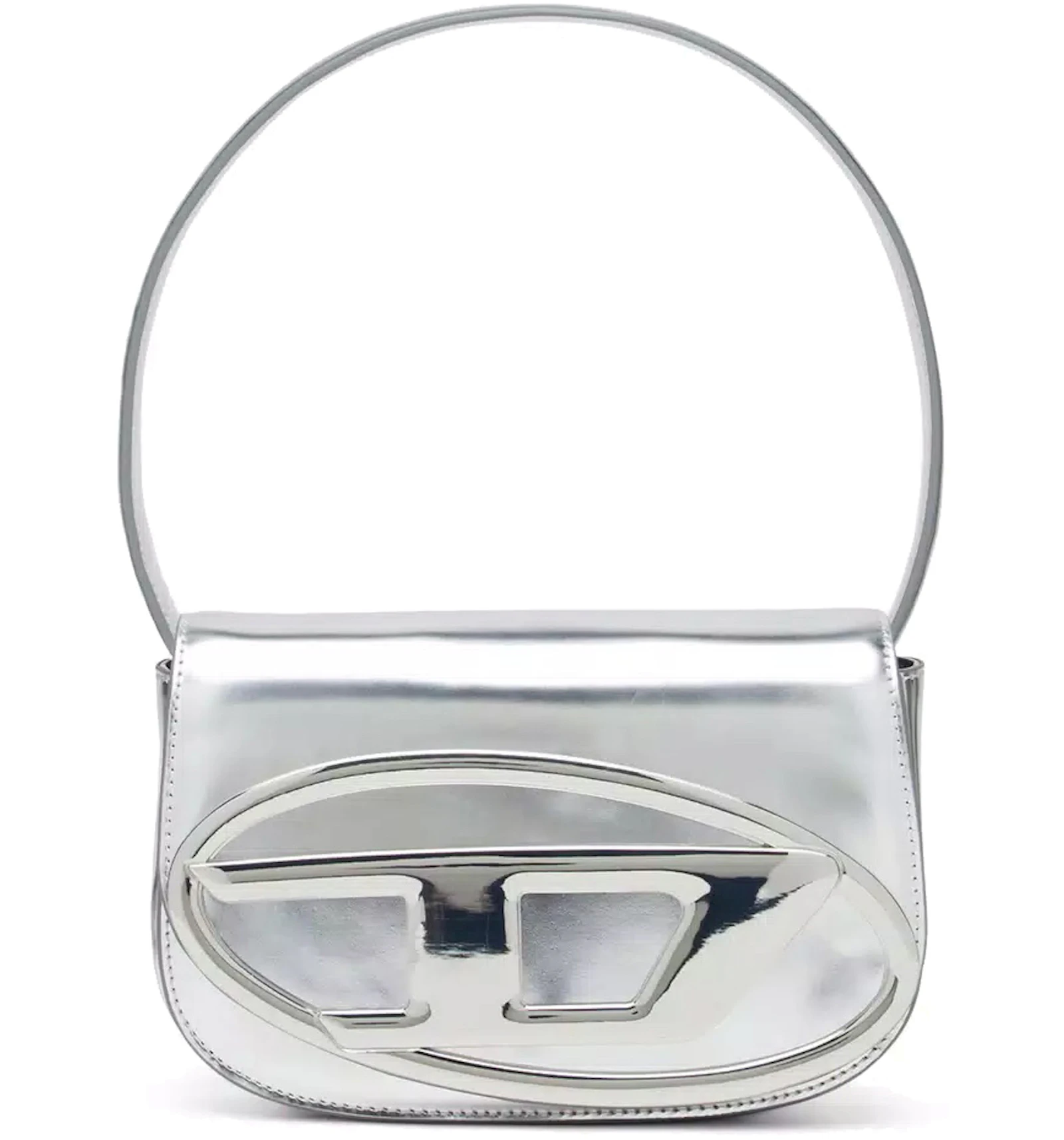 Diesel 1dr Shoulder Bag Mirrored Leather Silver In Mirrored Leather With Silver Tone Us Diesel 1dr Shoulder Bag Mirrored Leather Silver In Mirrored Leather With Silver Tone Us