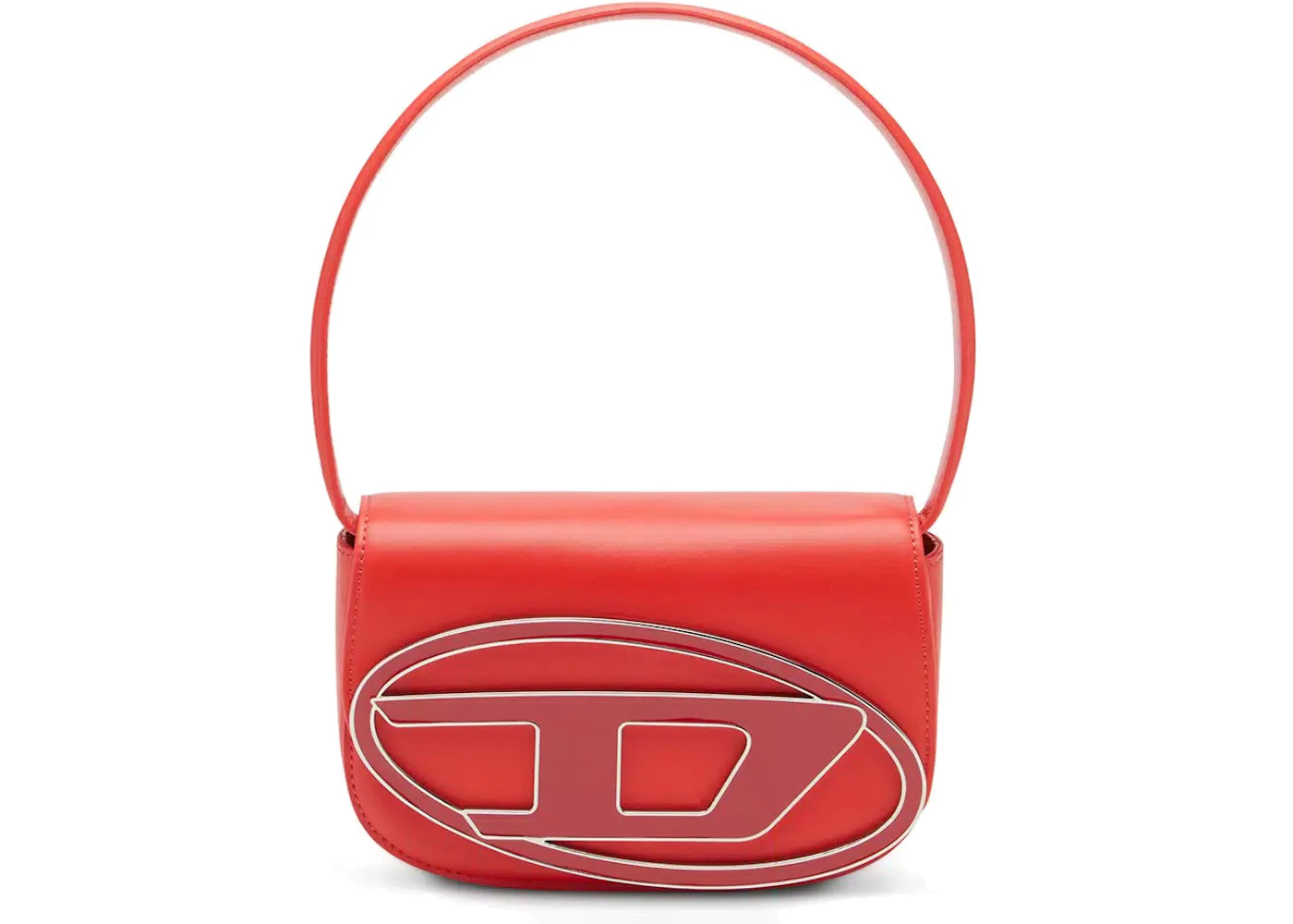 Diesel 1DR Shoulder Bag Nappa Leather Red in Nappa Leather with Silver ...