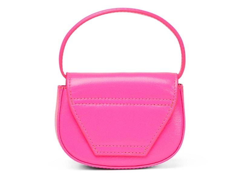 Diesel 1DR XS Mini Bag Pink Fluo in Cow Leather with Silver-tone - US