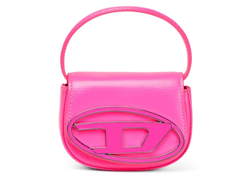 Diesel 1DR XS Mini Bag Pink Fluo in Cow Leather with Silver