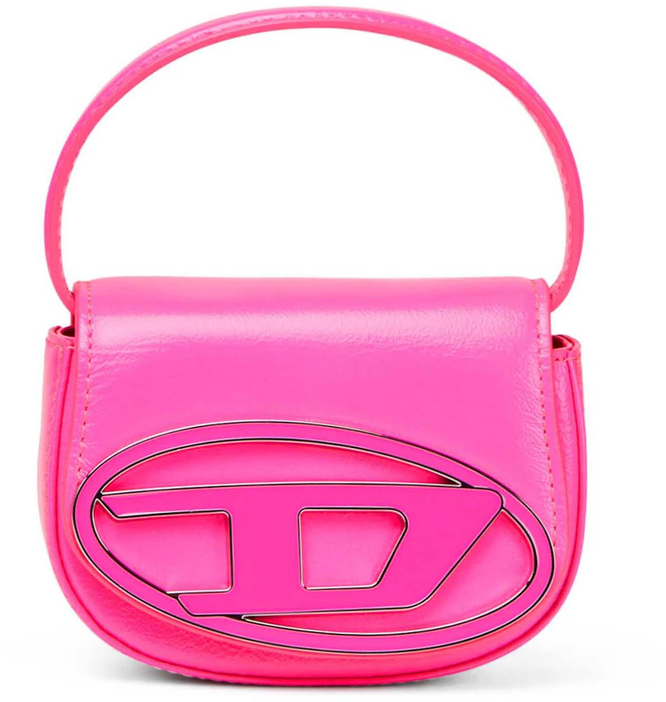 Diesel 1DR XS Mini Bag Pink Fluo in Cow Leather with Silver-tone - US