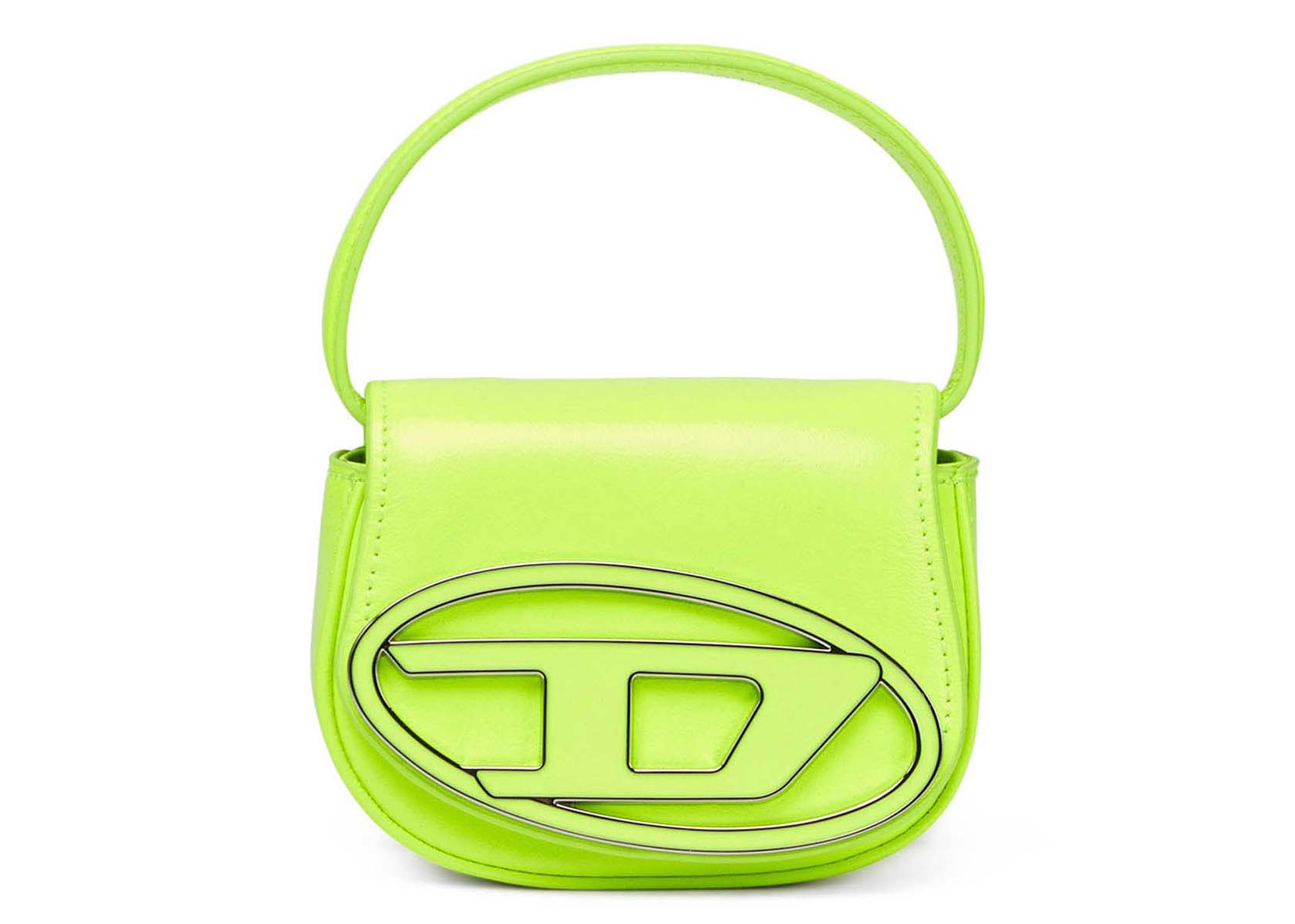Diesel 1DR XS Mini Bag Yellow Fluo in Cow Leather with Silver 