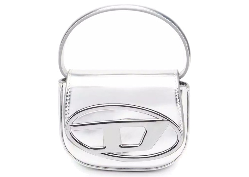 Diesel 1DR XS Mini Bag with D Plaque Silver