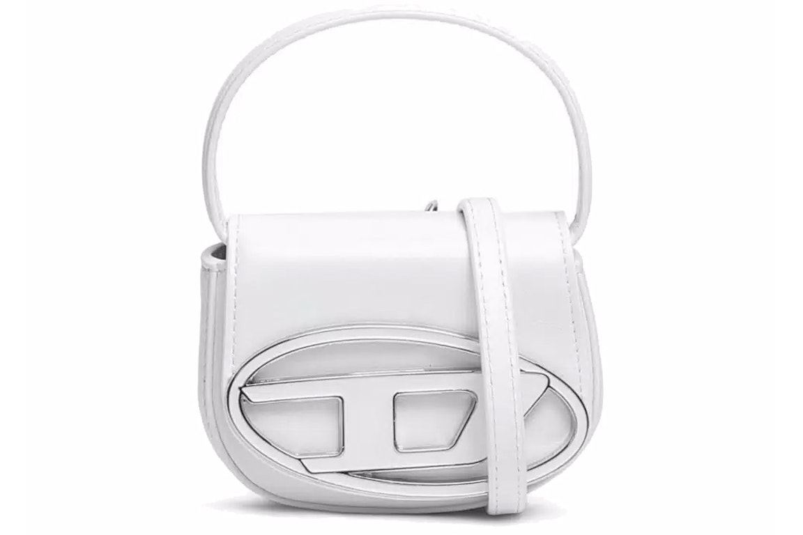 Pre-owned Diesel 1dr Xs Mini Bag With D Plaque White