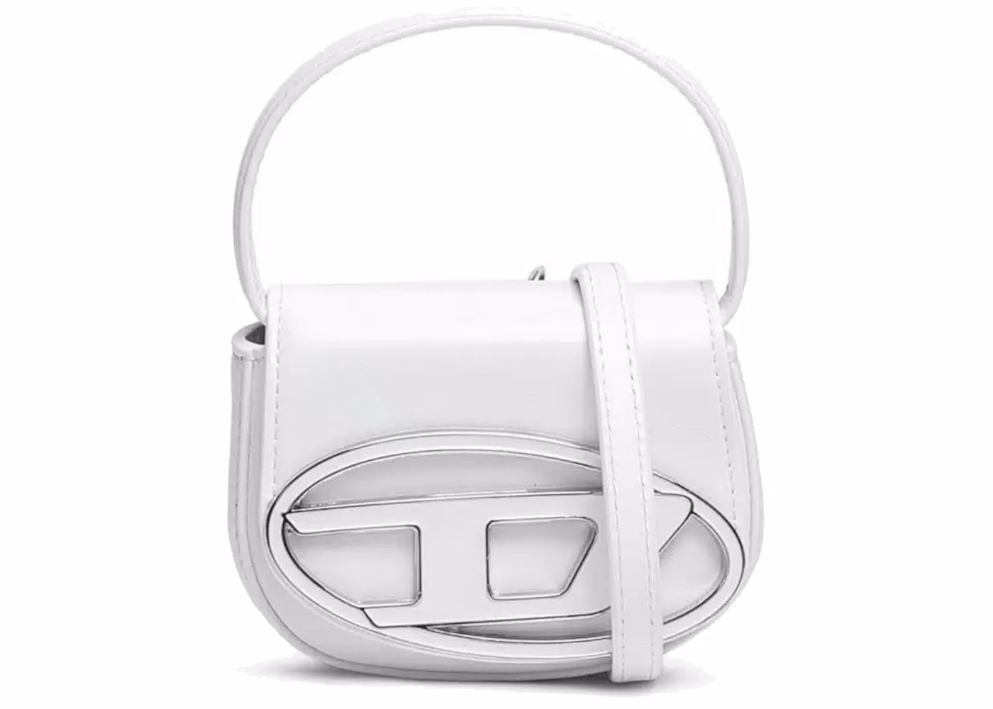 Diesel 1DR XS Mini Bag with D Plaque White