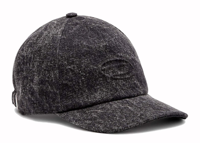 Pre-owned Diesel Cspalm Baseball Cap In Washed Denim In Black