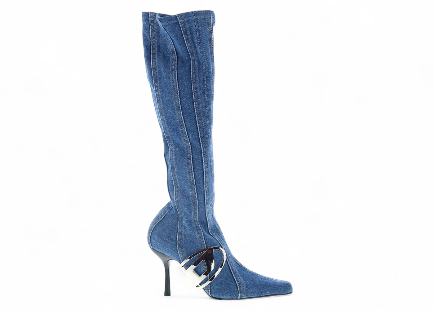 Diesel D-Eclipse KBT Knee High Boot Blue Stretch Denim (Women's