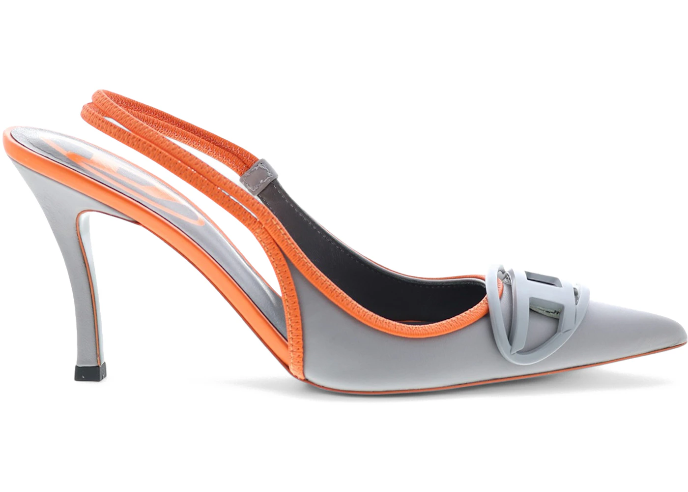 Diesel D-Venus Slingback Heels Gray Orange (Women's) Y02985