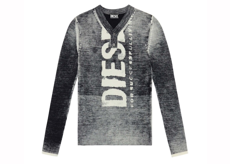 Diesel K-Atullus Printed Wool Jumper with Logo Black メンズ - JP