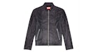 Diesel L-Krix Leather Biker Jacket with Piping Black