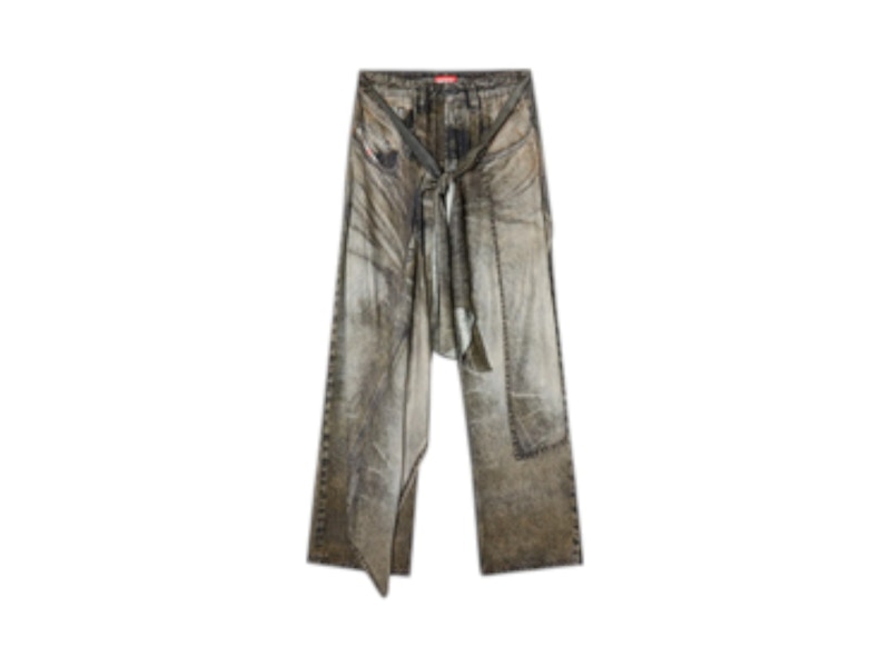 Pre-owned Diesel Women's  Paloma Trousers In Black/denim In Multi