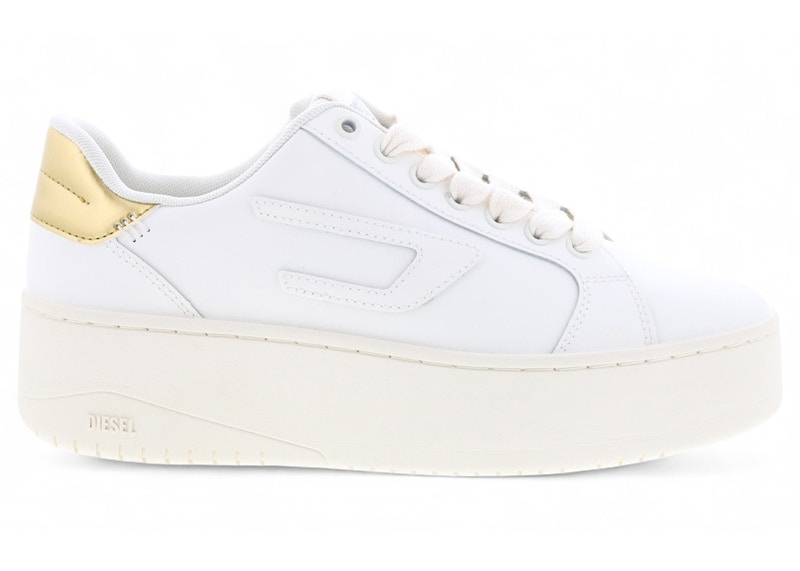 Pre-owned Diesel Sathene Bold W (women's) Sneakers In Gold/white In Multi