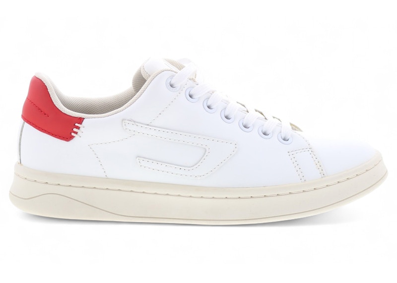 Pre-owned Diesel Sathene Low W (women's) Sneakers In White/red In Multi