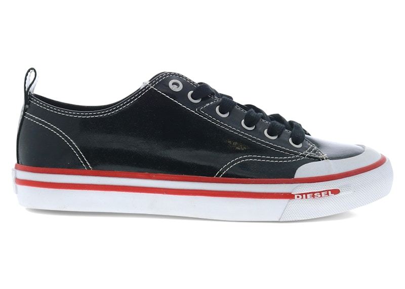 Pre-owned Diesel Men's Sathos Low Sneakers In Black/white