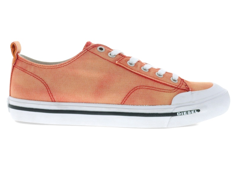 Pre-owned Diesel Men's Sathos Low Sneakers In Molten Lava/red