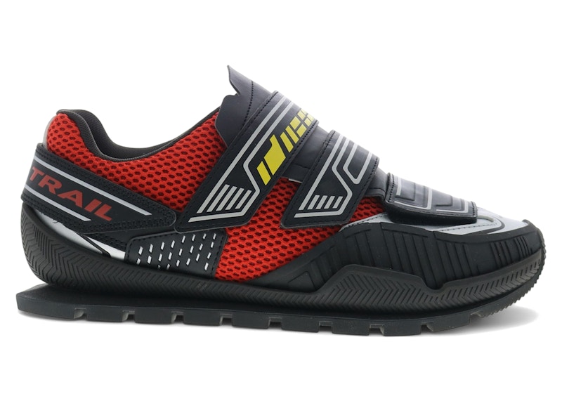 Pre-owned Diesel Men's Spendhio Lc Sneakers In Red Alert/black/silver