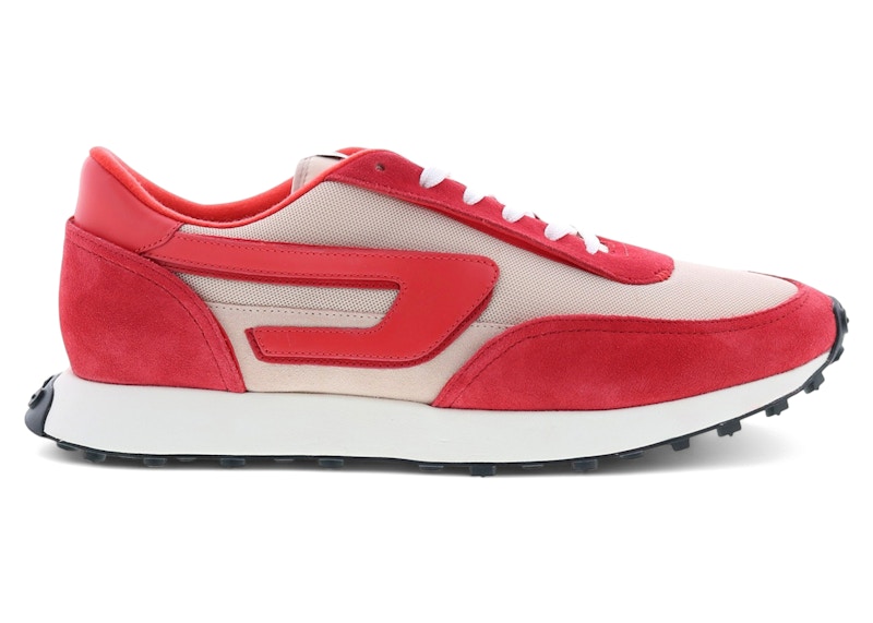 Pre-owned Diesel Men's Sracer Lc Sneakers In Racing Red/whisper Pink/poppy Red