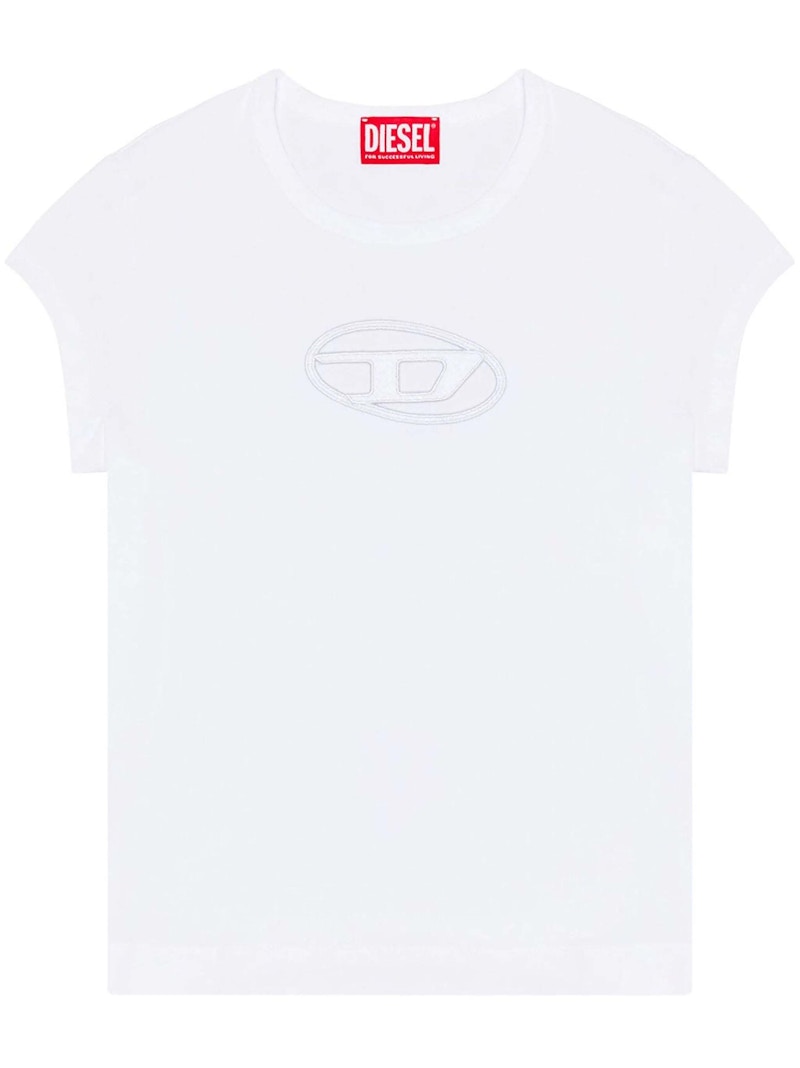 【DIESEL】T-Angie Tシャツ T-ANGIE Woman: Cotton T-shirt with cut-out D logo | Diesel