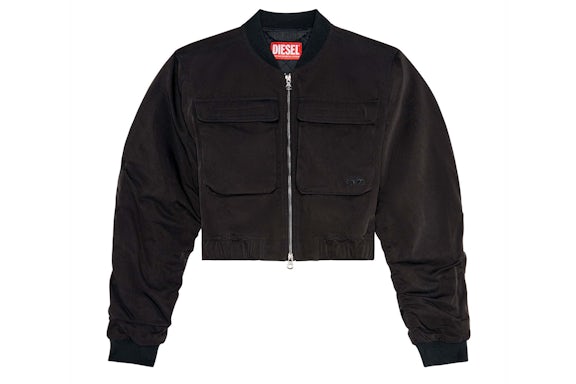 Diesel (W) G-Khlo Cropped Bomber Jacket Black