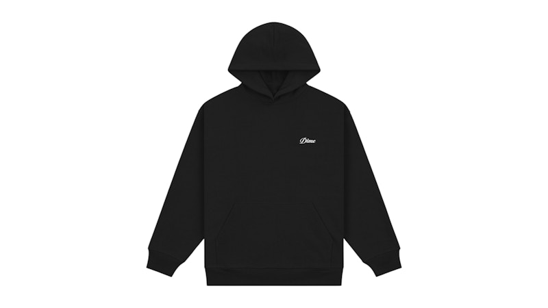 Dime Cursive Small Logo Hoodie Black