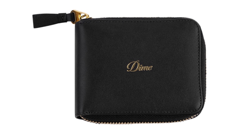 Dime Cursive Zip Wallet Black