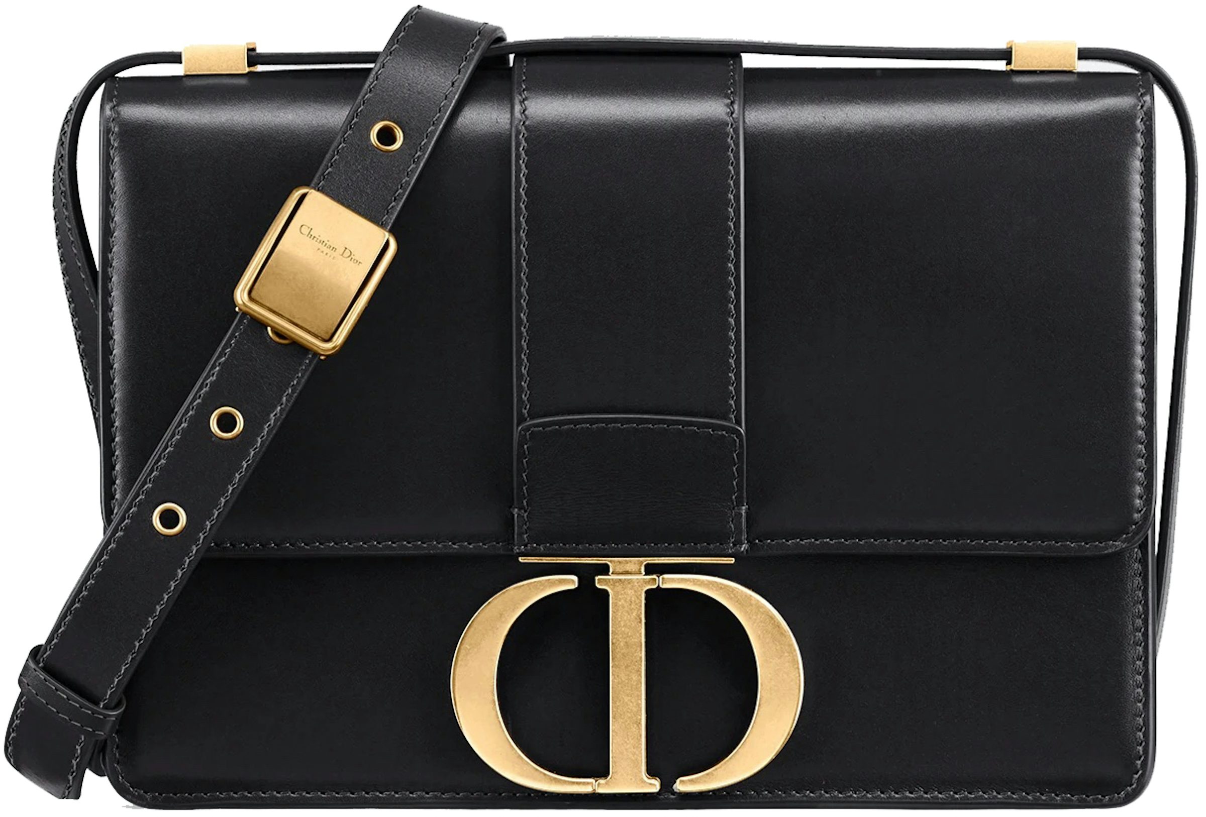Dior 30 Montaigne Bag Black in Calfskin Leather with Gold-tone - US